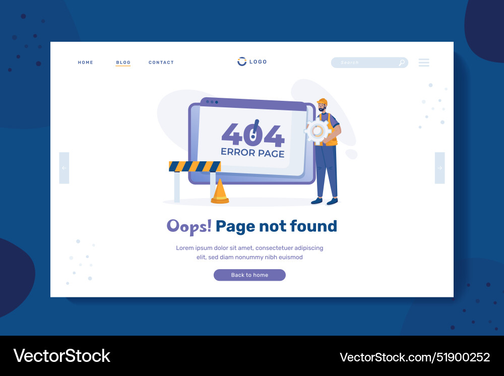 Error 404 page not found on web banner template vector image