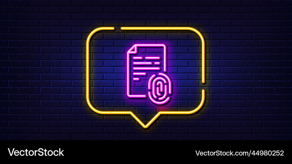 Fingerprint document line icon finger print scan Fingerprint document line icon finger print scan vector image