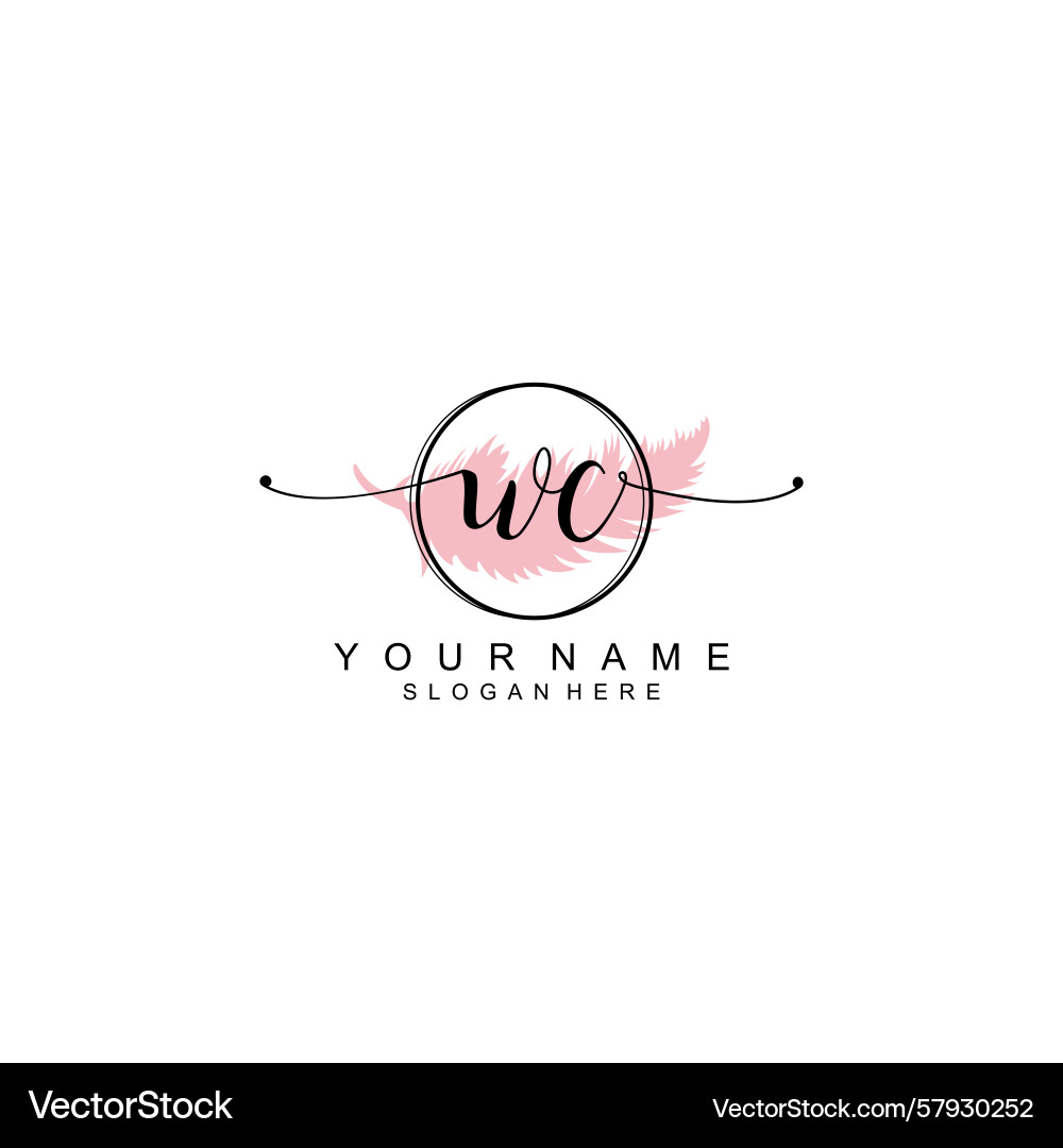 Handwriting logo concepts with initial wc Vector Image