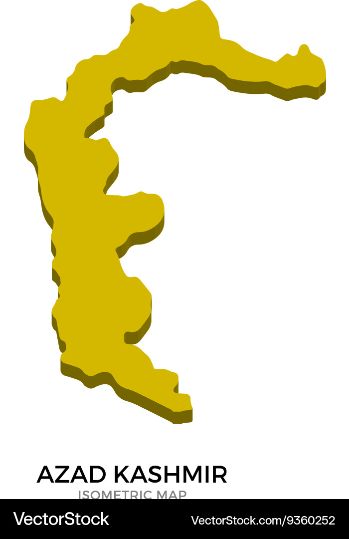 Isometric map of azad kashmir detailed Vector Image