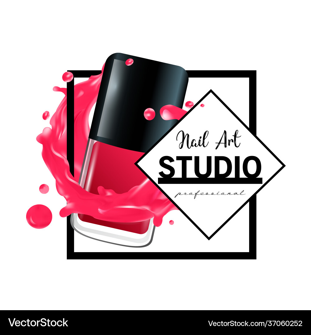 Nagel Kunst Studio Logo Design Vorlage Nagel Kunst Studio Logo Design Vorlage vektorbild