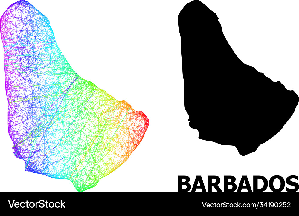 Network map barbados with spectrum gradient Network map barbados with spectrum gradient Vector Image