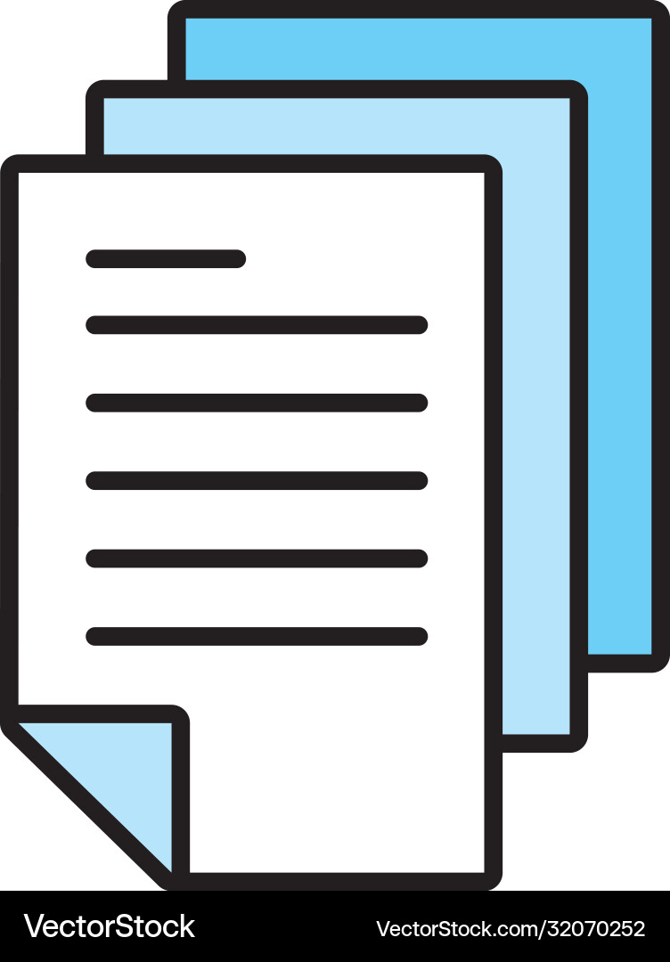 Papers documents with text line and fill style Vector Image