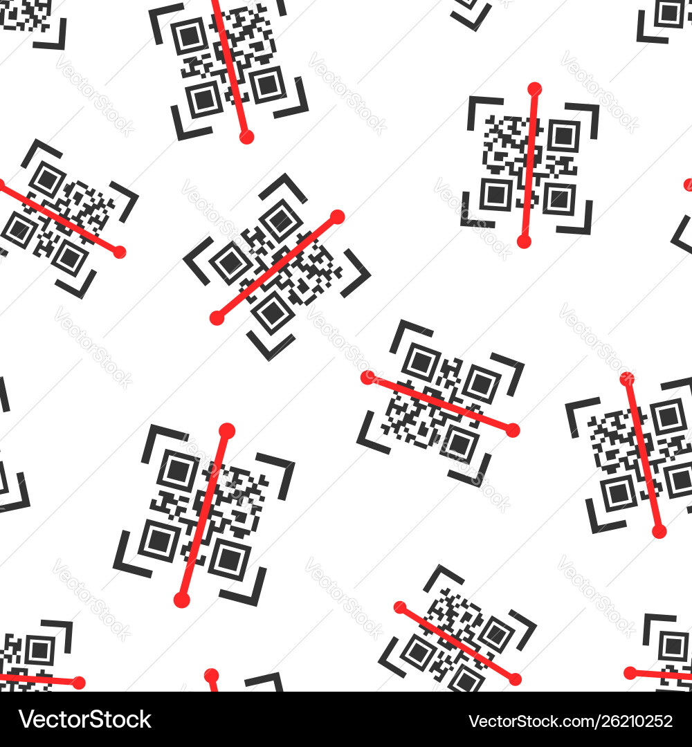Qr code scan icon seamless pattern background Qr code scan icon seamless pattern background vector image