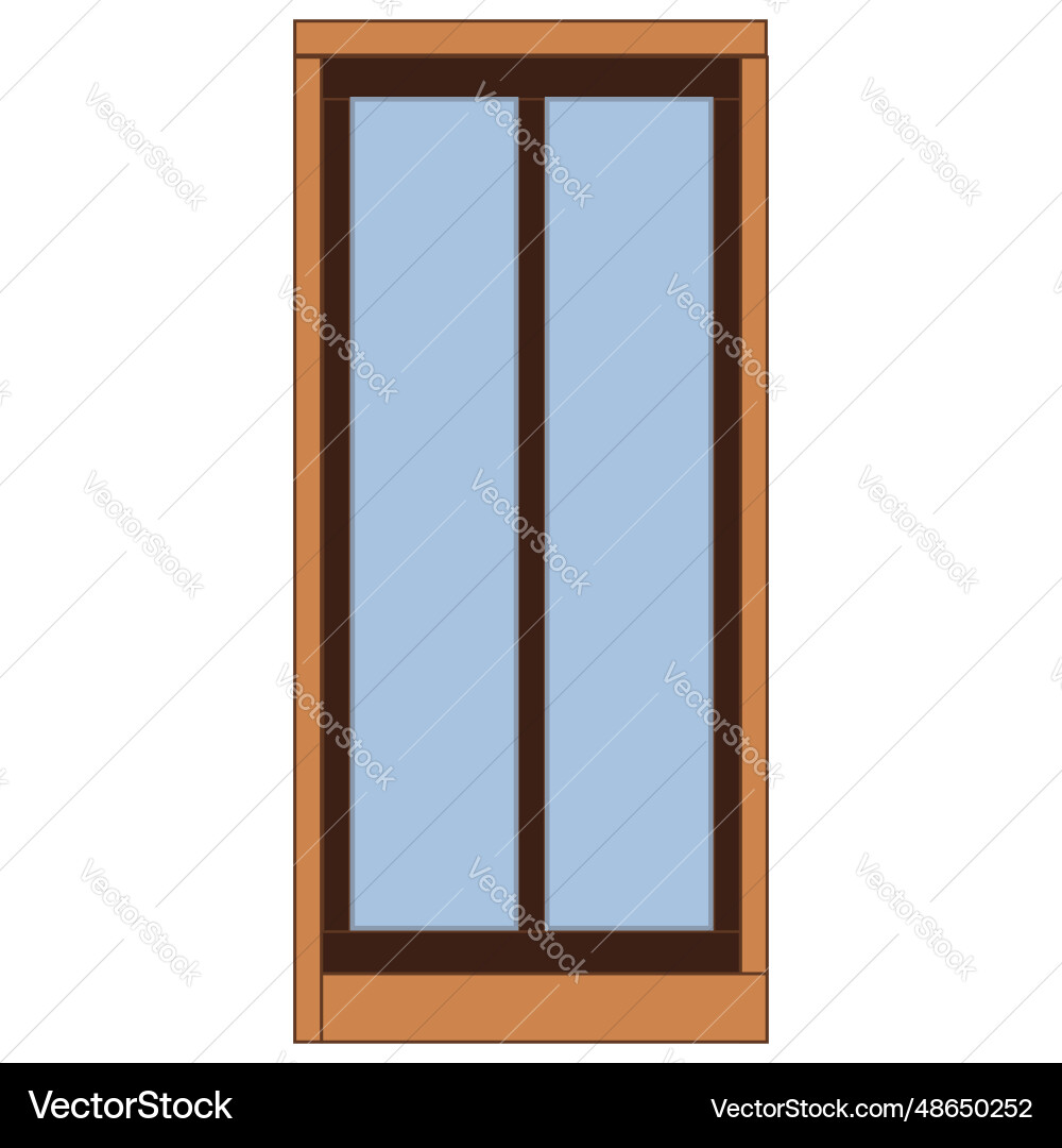 Rectangular colored window for home isolated vector image
