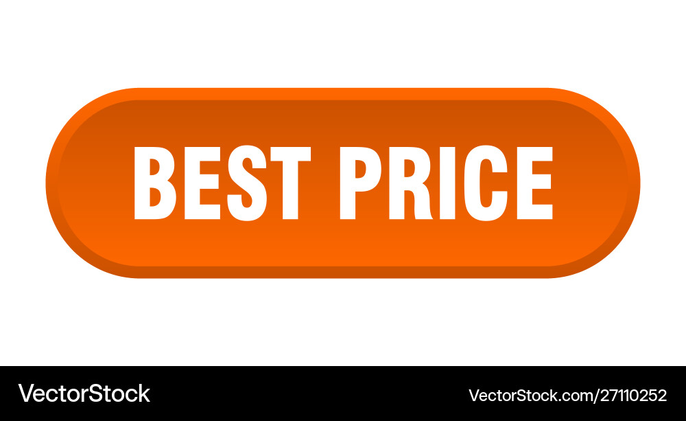 Rounded Orange Price Tag Button vector image