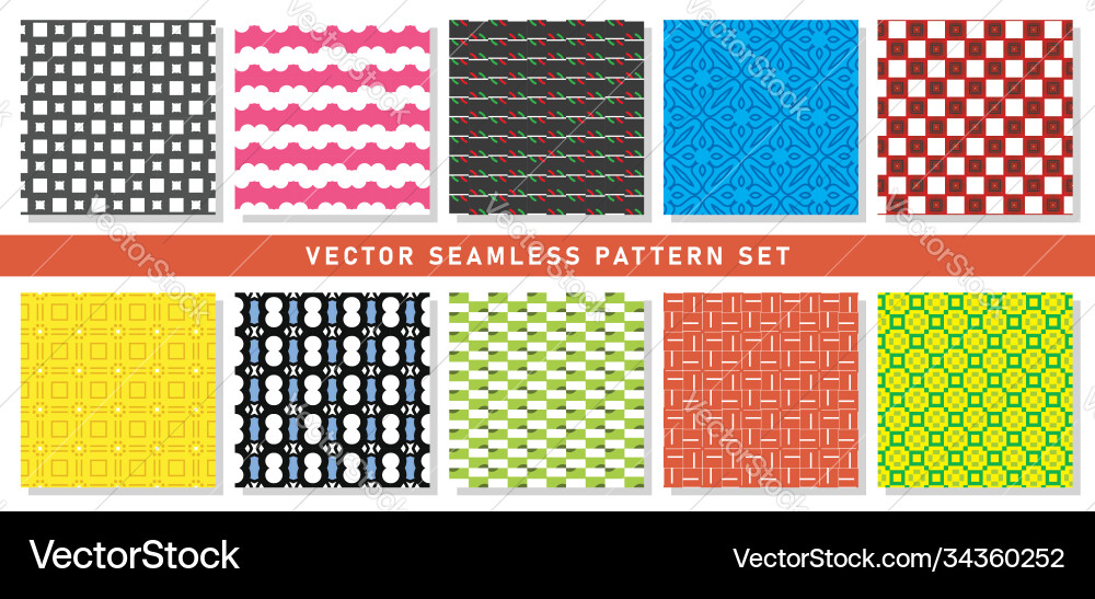 Seamless pattern texture background set Seamless pattern texture background set vector image