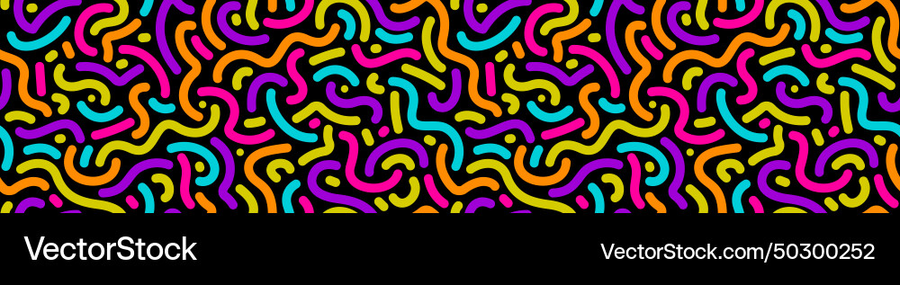 Seamless pattern with multicolred squiggle lines vector image