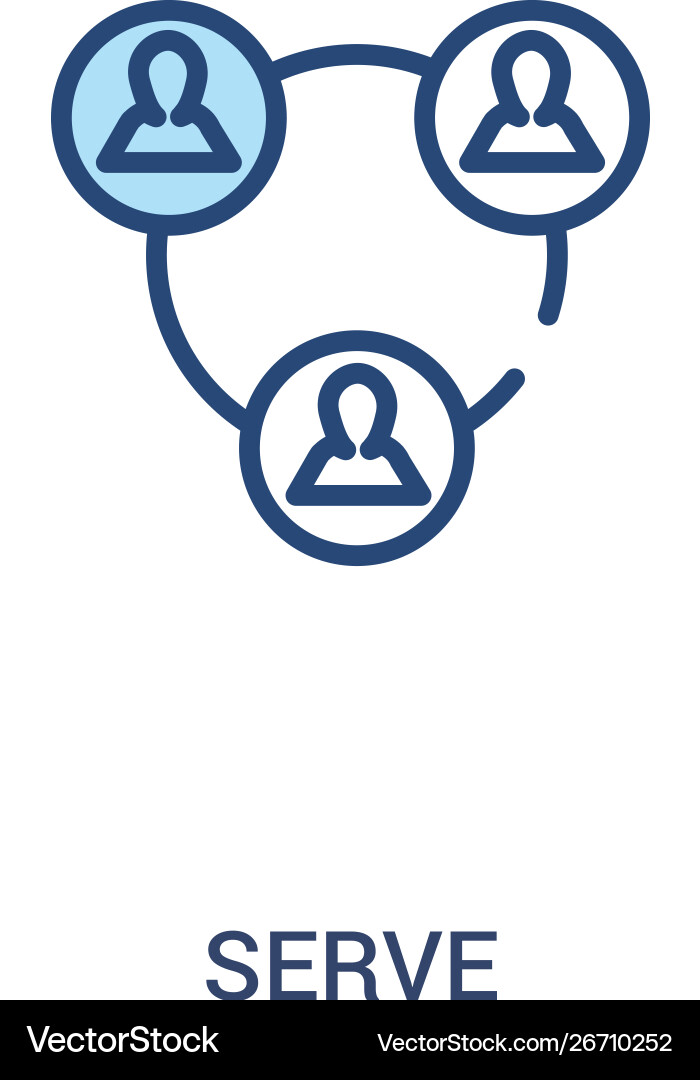 Serve concept 2 colored icon simple line element Serve concept 2 colored icon simple line element vector image