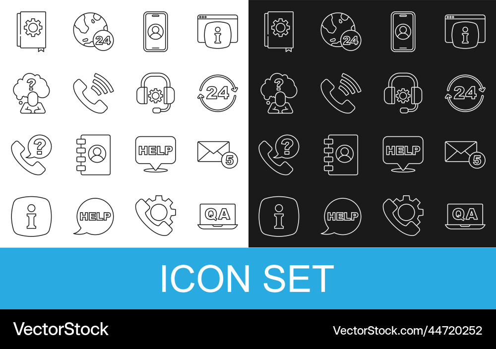 Set line question and answer new email incoming Set line question and answer new email incoming vector image