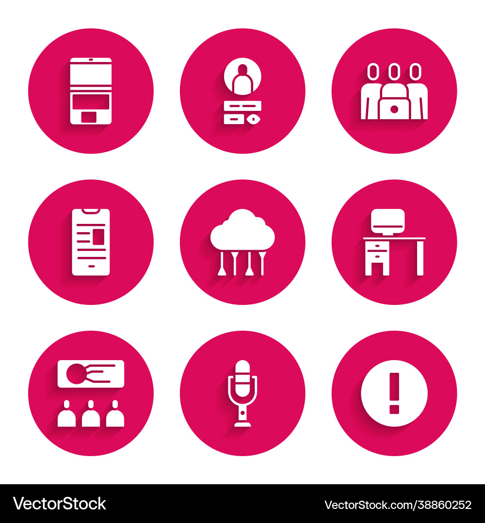 Set network cloud connection microphone Set network cloud connection microphone vector image