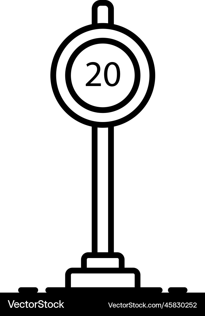 Speed limit line icon on transparent Vector Image