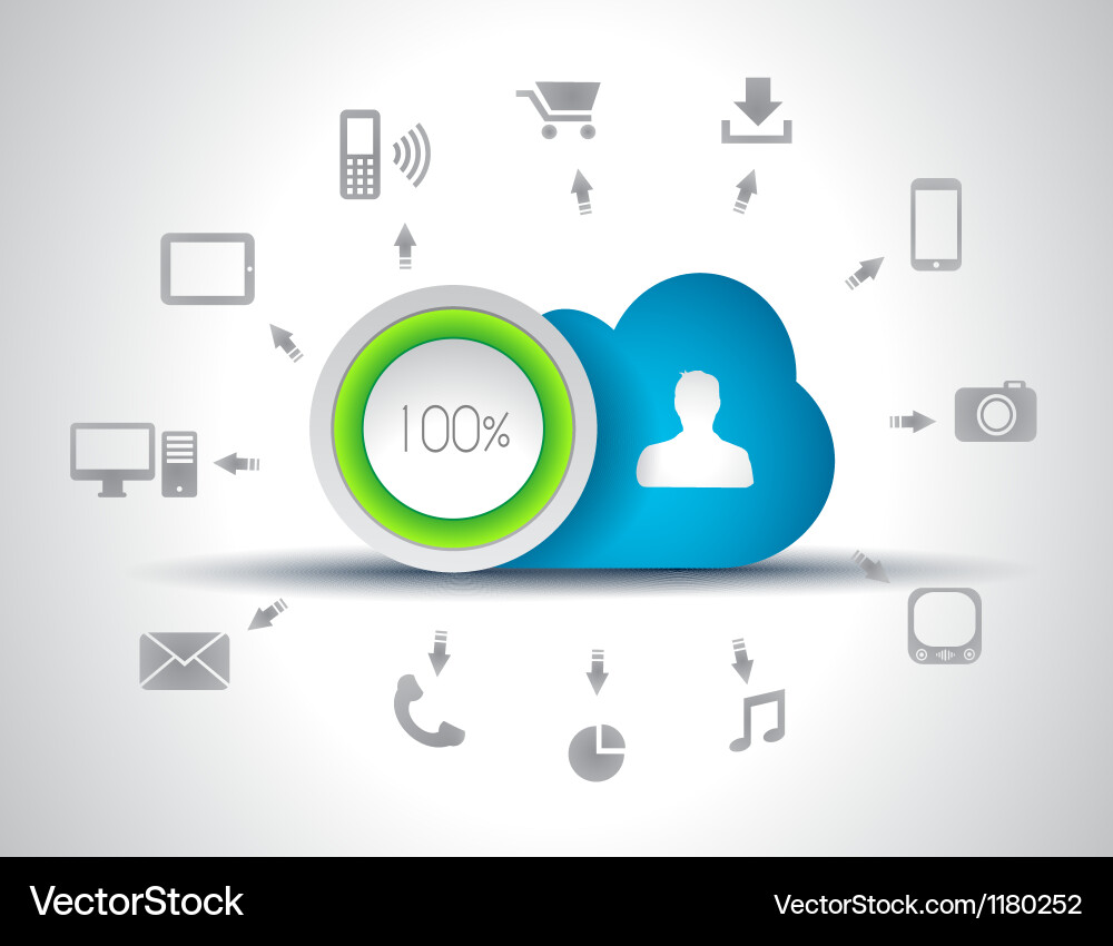 Technology Icons & Data Visualization vector image