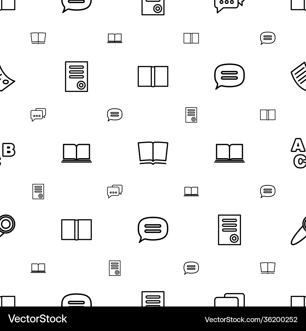 Text icons pattern seamless white background vector image