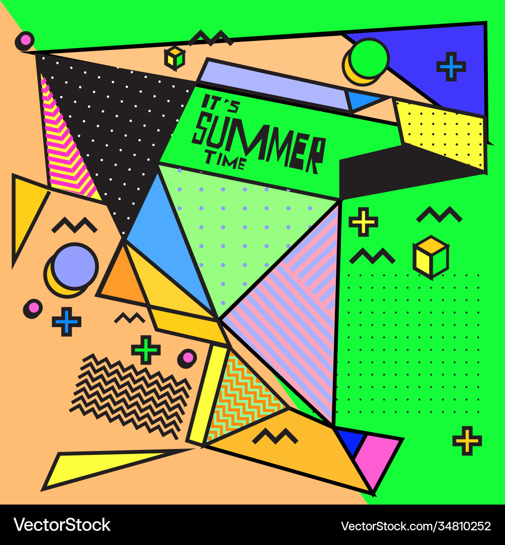 Triangle geometric forms for summer events Vector Image