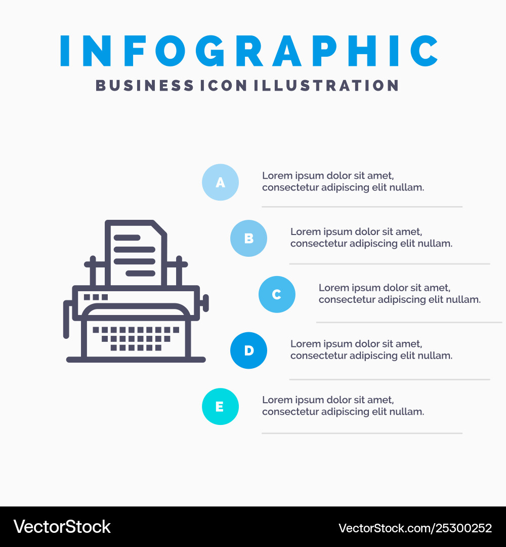 Typewriter typing document publish line icon Typewriter typing document publish line icon vector image