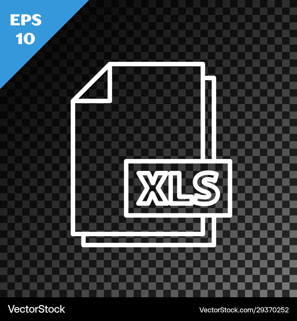White line xls file document download button White line xls file document download button vector image