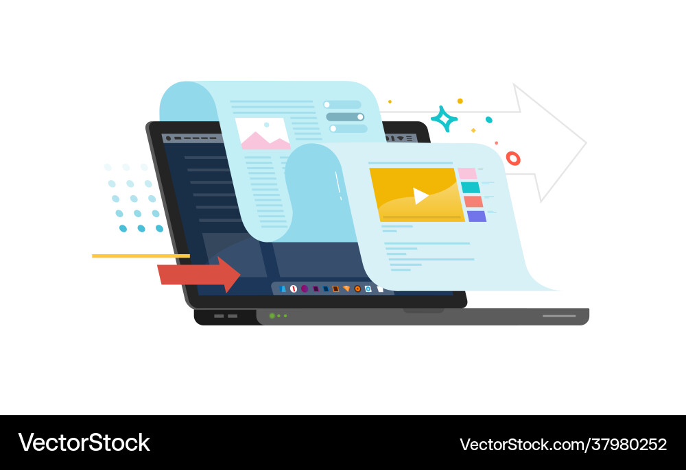 Working with information in digital form Working with information in digital form vector image
