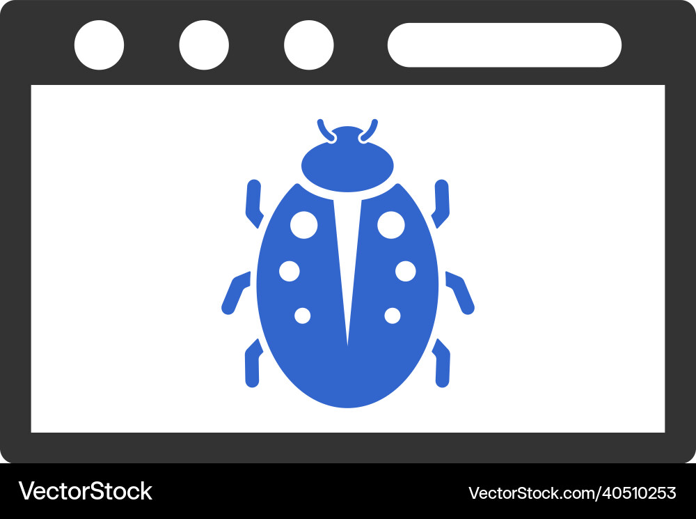 Browser bug icon design Browser bug icon design vector image