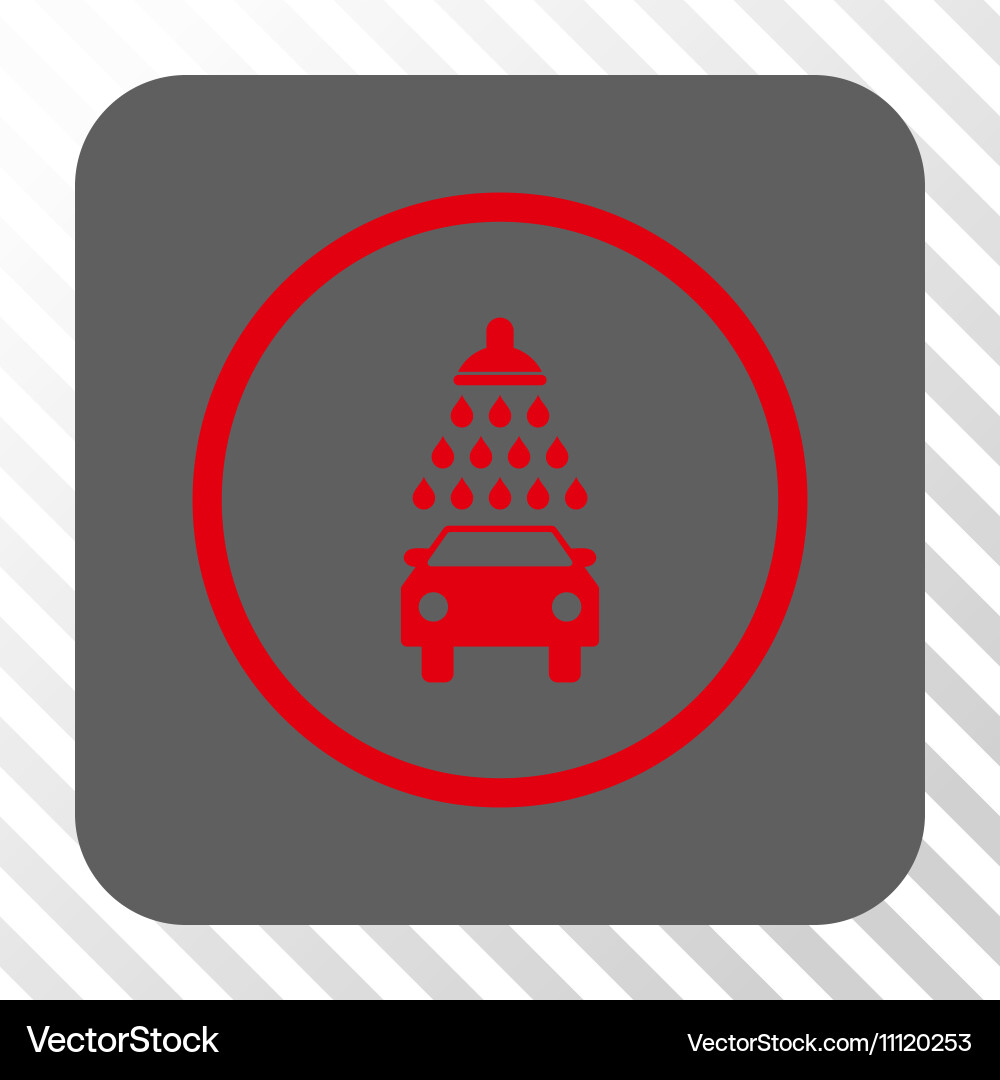 Car shower rounded square button Royalty Free Vector Image