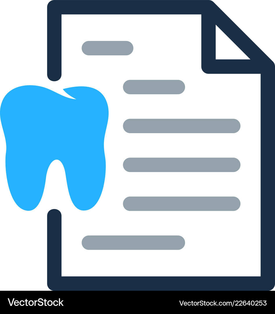Dental Document Icon - Healthcare Branding Vektorbild