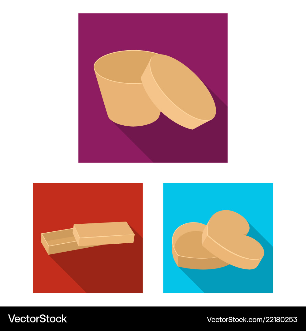 Different boxes flat icons in set collection vector image