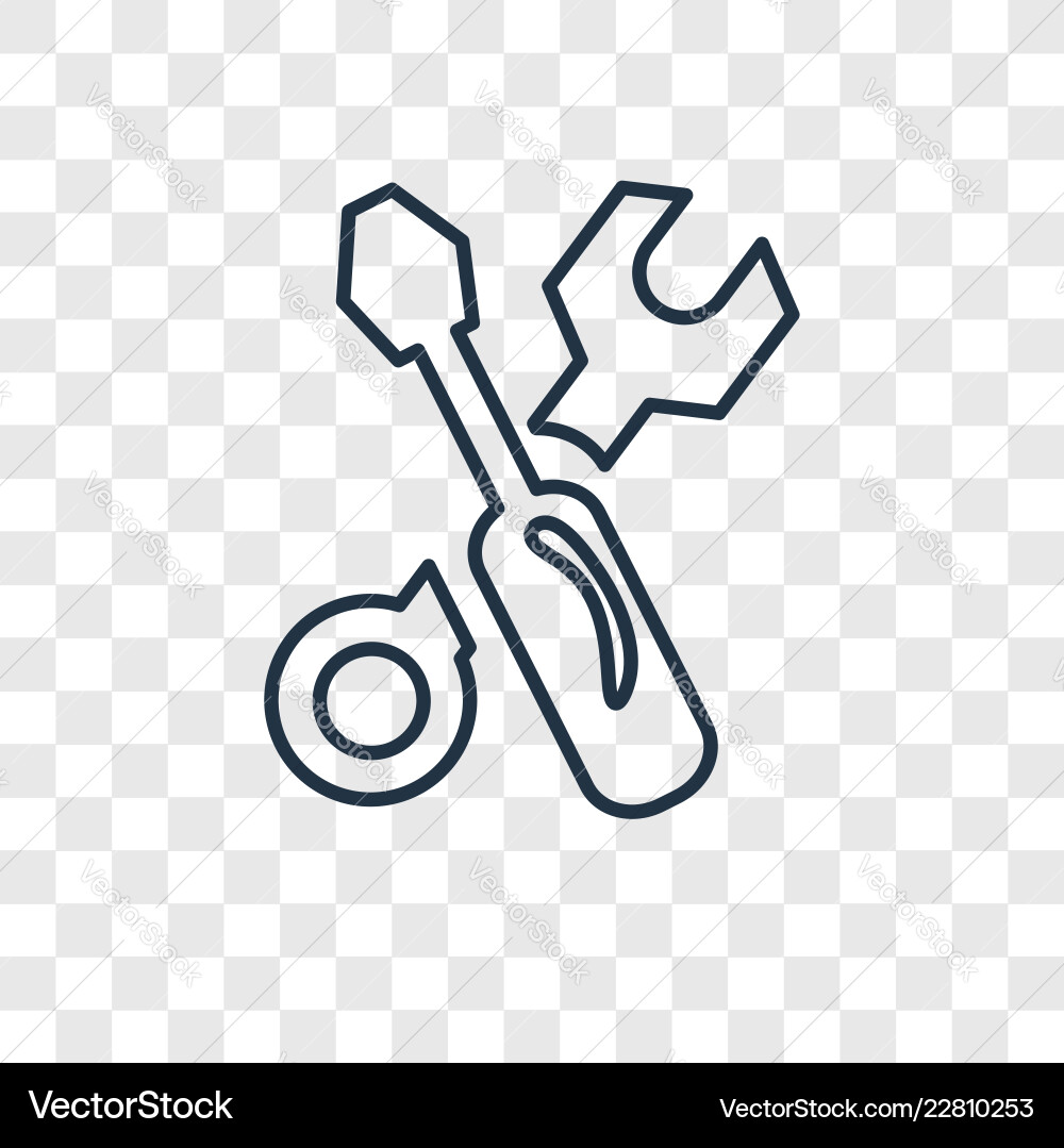 Edit concept linear icon isolated on transparent Vector Image