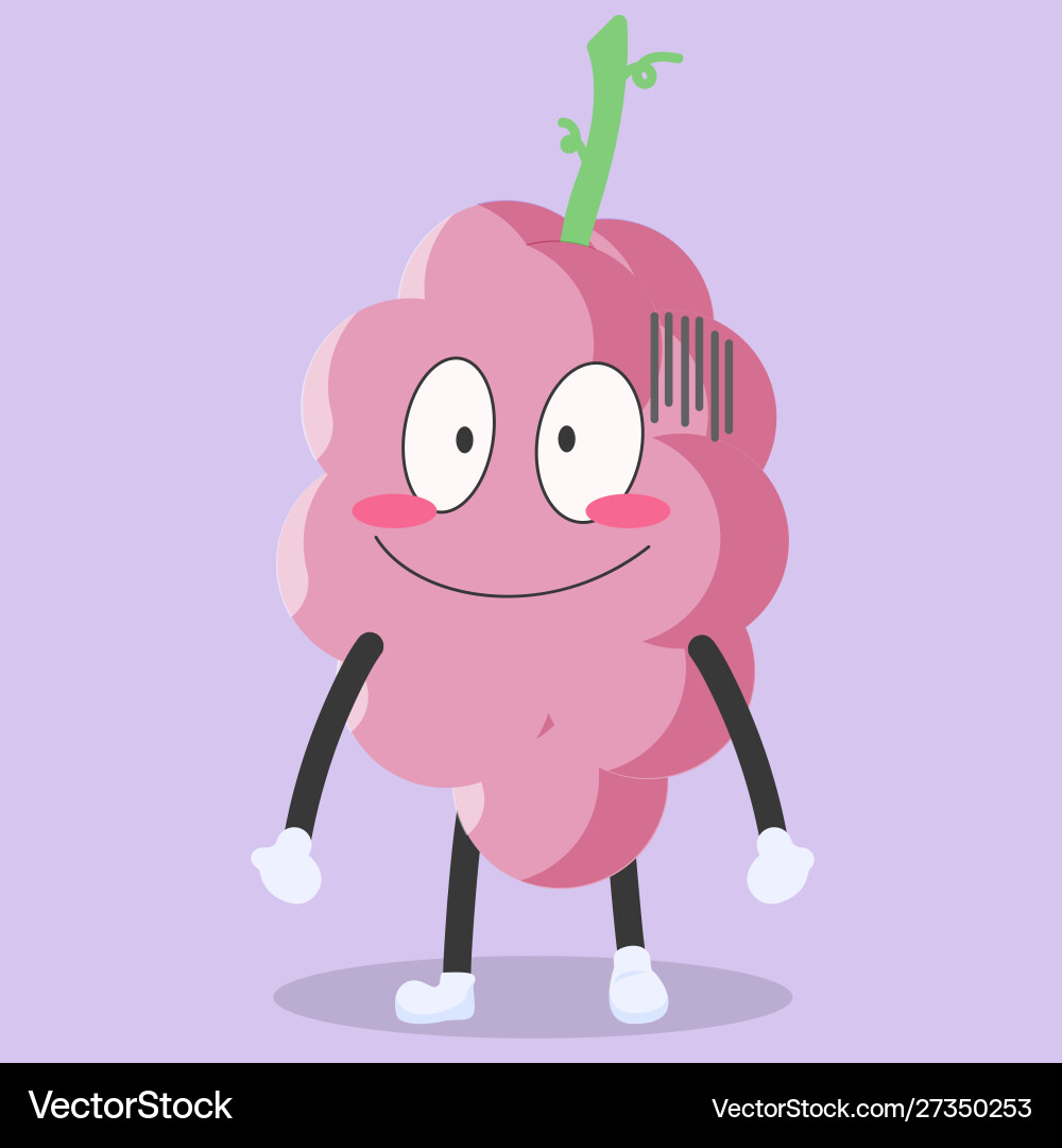 Funny grape characters with shy expressions Vector Image