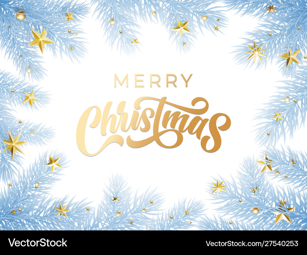 Gold christmas text greeting card on white snow Gold christmas text greeting card on white snow vector image