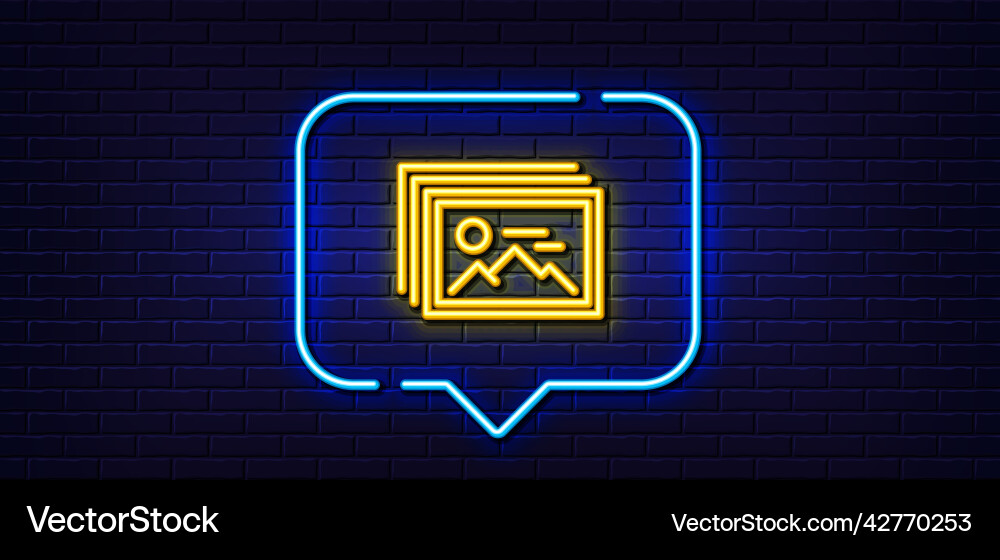 Image gallery line icon photo thumbnail sign Vector Image