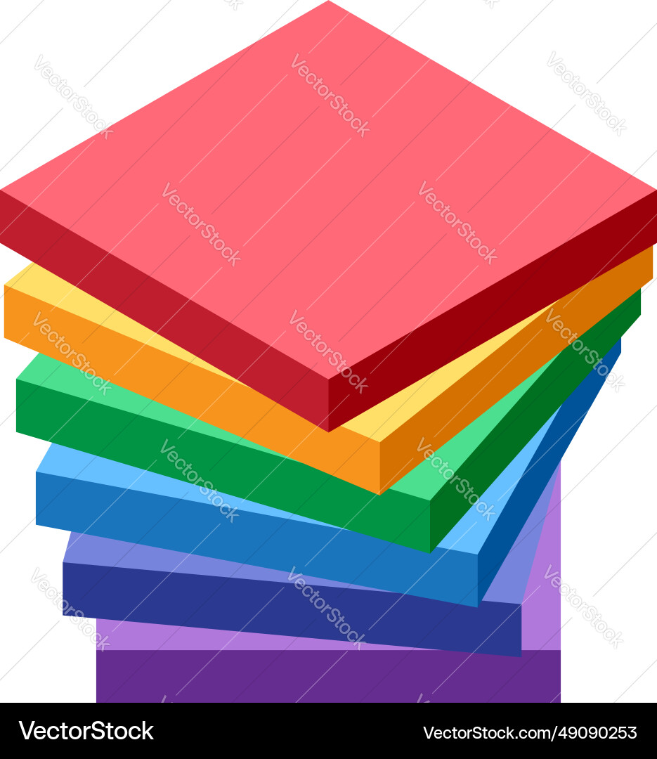 Isometric view of stacked abstract square Isometric view of stacked abstract square vector image