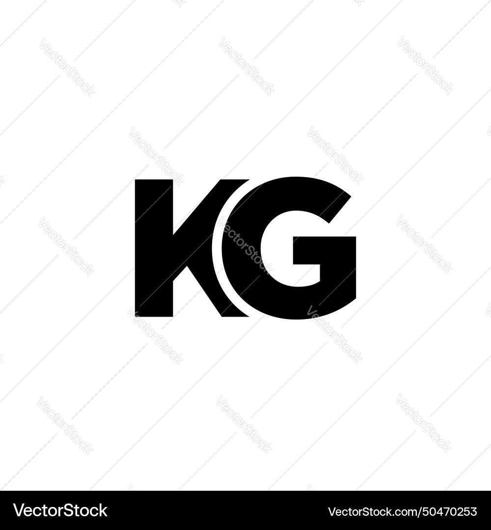 Letter k and g kg logo design template minimal Vector Image