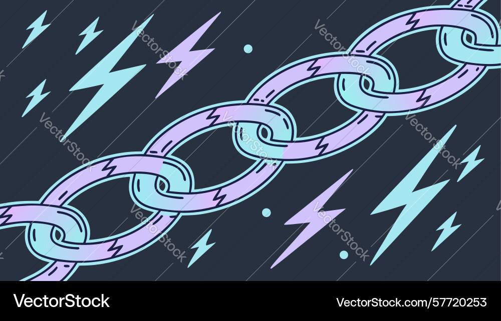 Lightning bolt and chain link pattern for power vector image