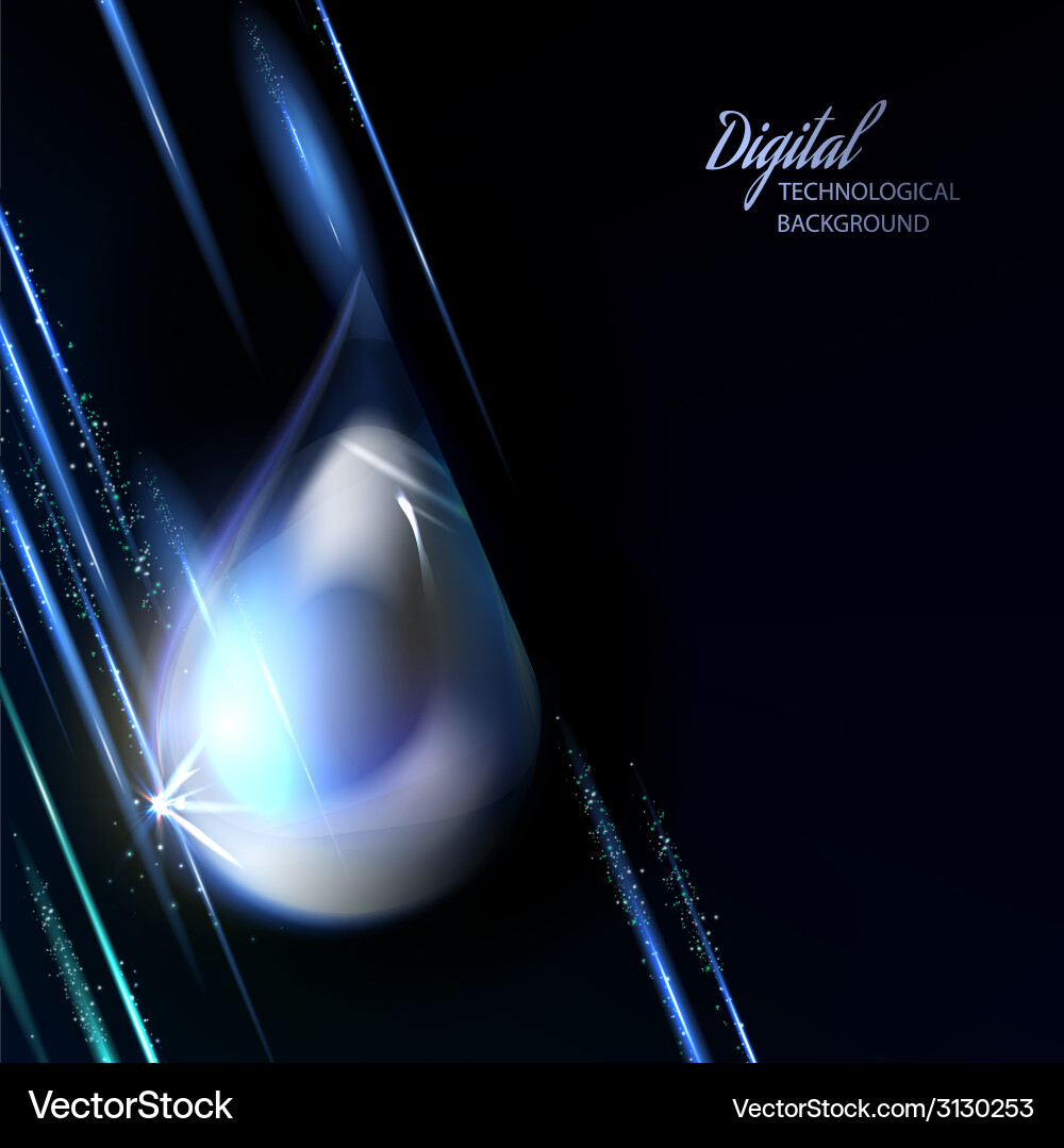 Macro of shiny drop on dark background vector image