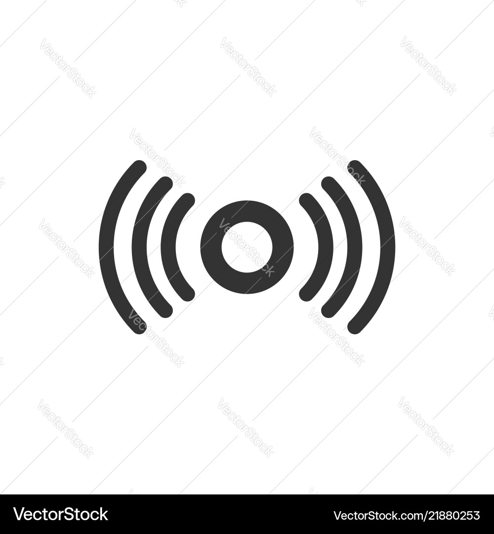 Motion sensor icon in flat style waves Vector Image
