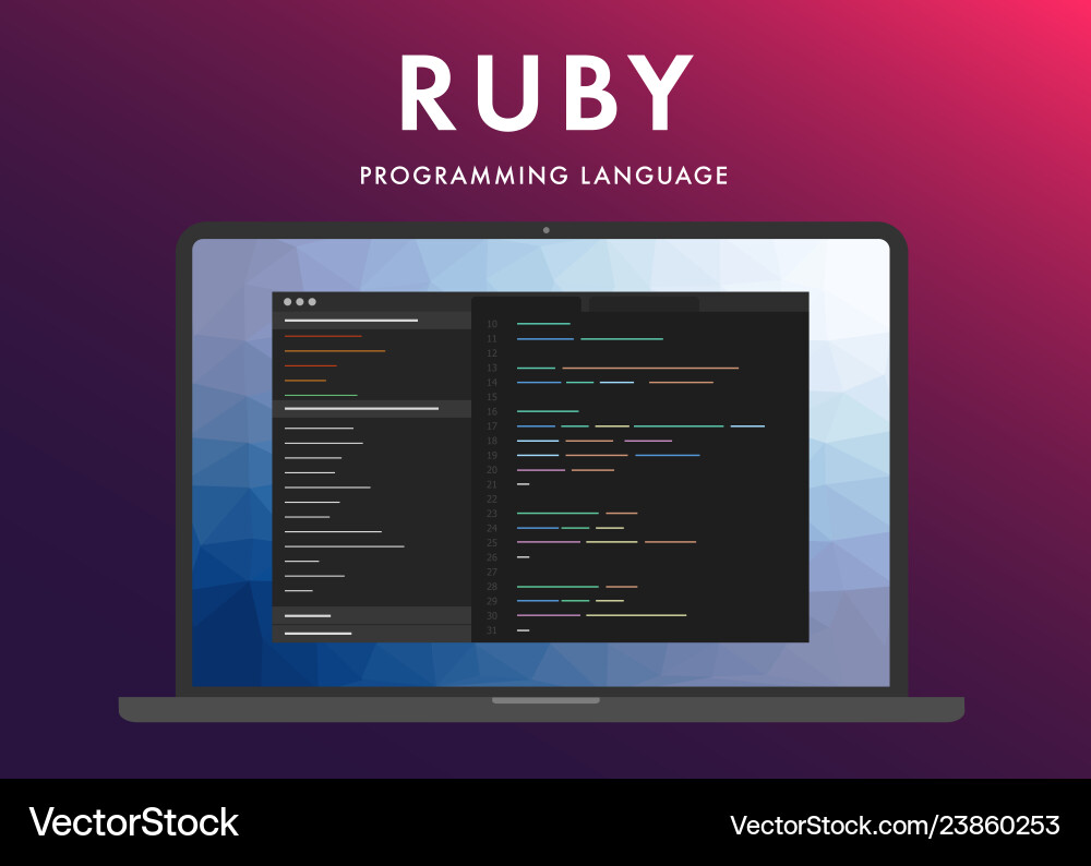 Rubin Programmiersprache vektorbild