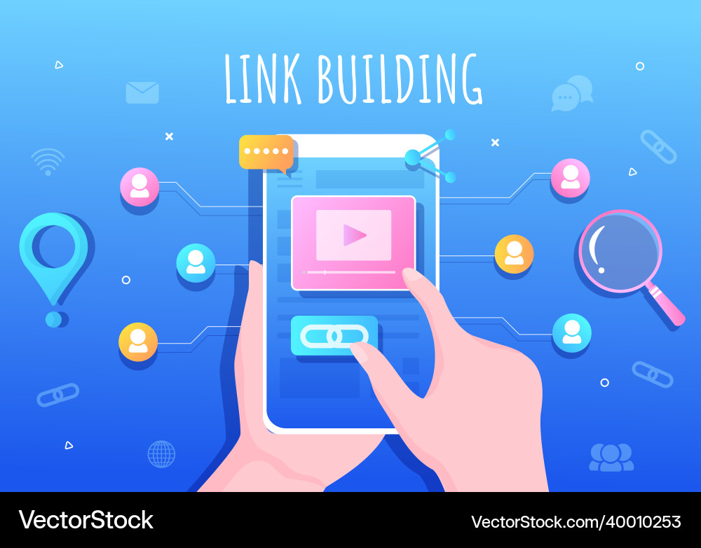 Seo link building as search engine optimization Seo link building as search engine optimization Vector Image
