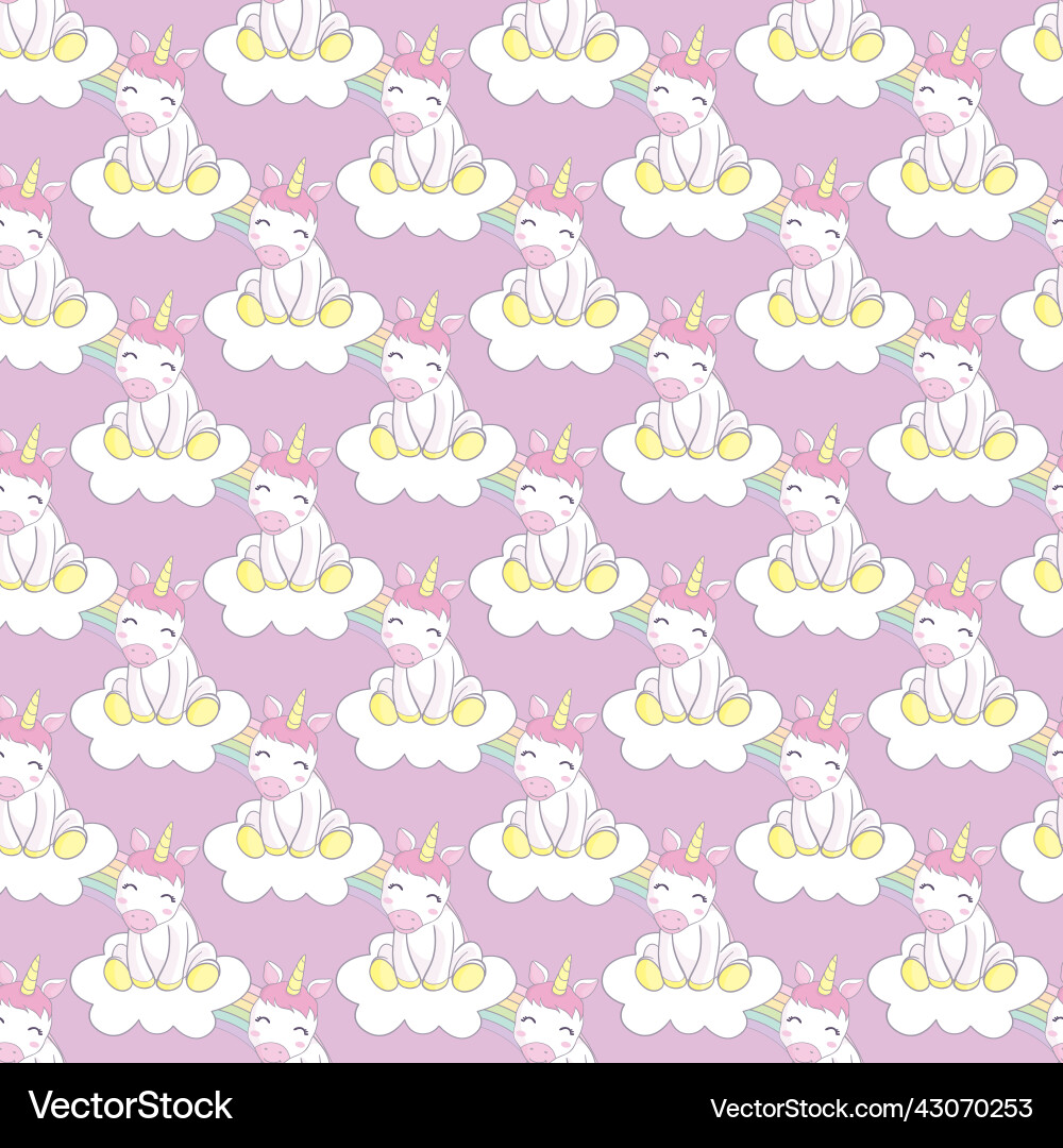 Unicorn pattern seamless with white Unicorn pattern seamless with white vector image