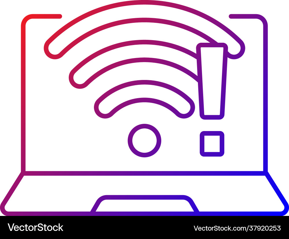 Wi fi does not work gradient linear icon Wi fi does not work gradient linear icon vector image