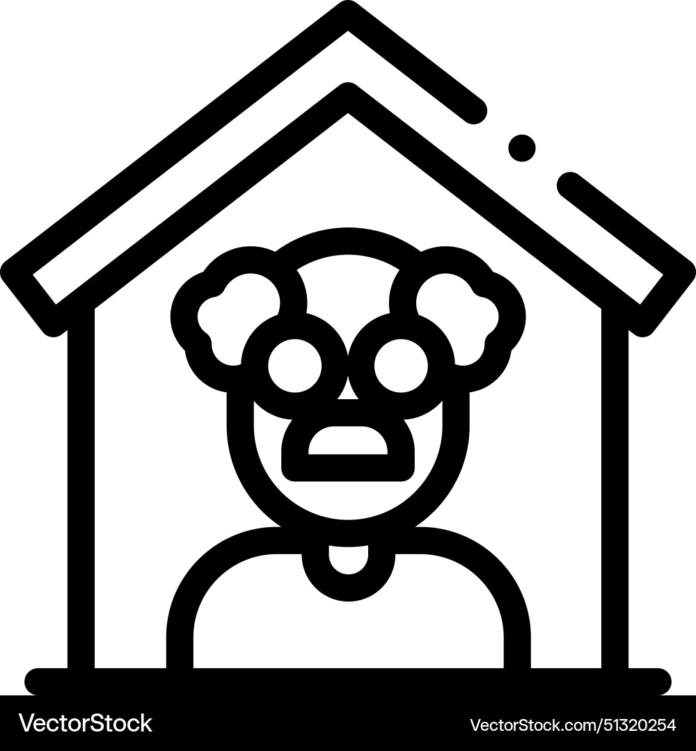 Alone icon thin linear style design isolated Alone icon thin linear style design isolated vector image