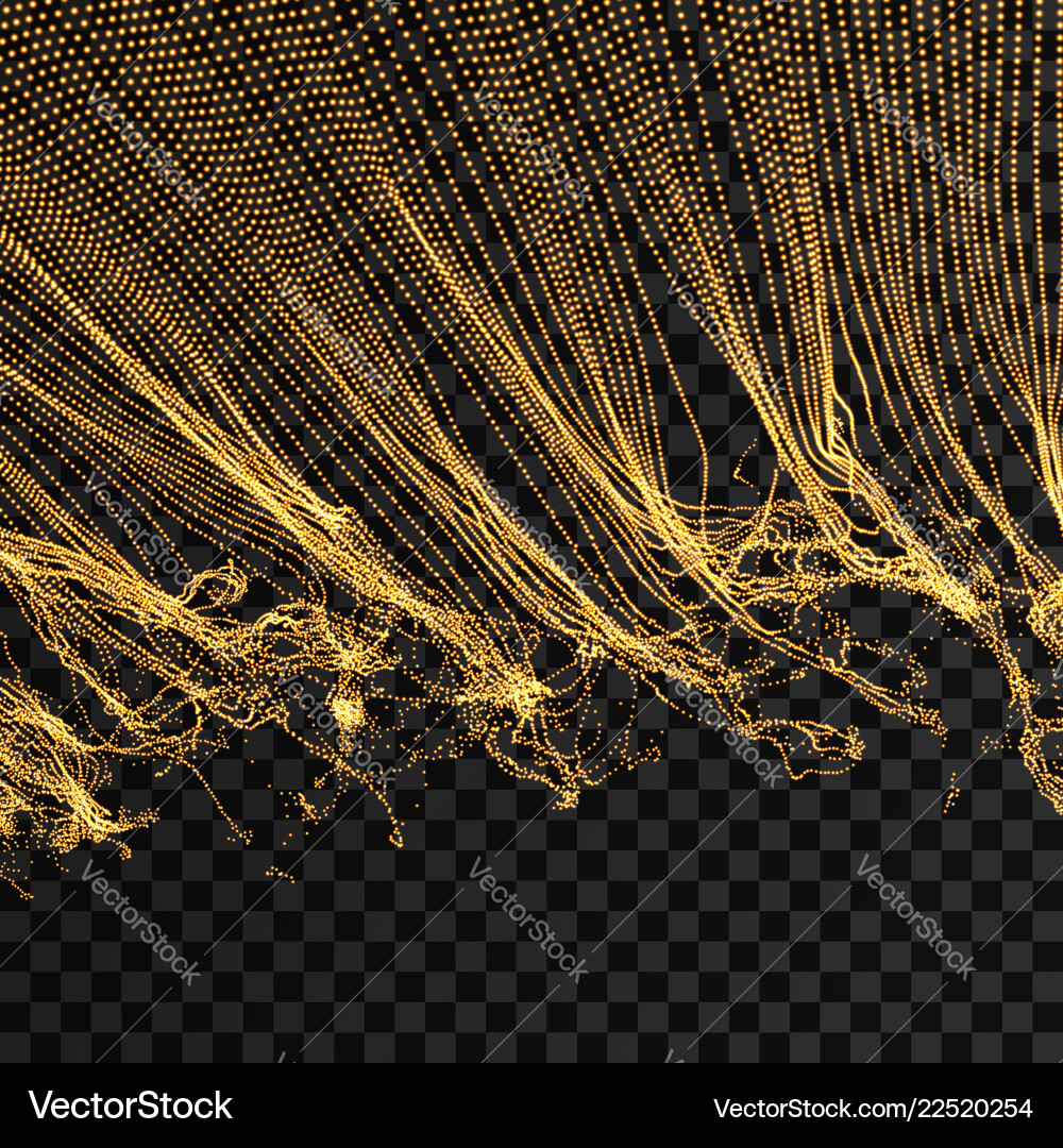 Array with dynamic particles wavy background Vector Image