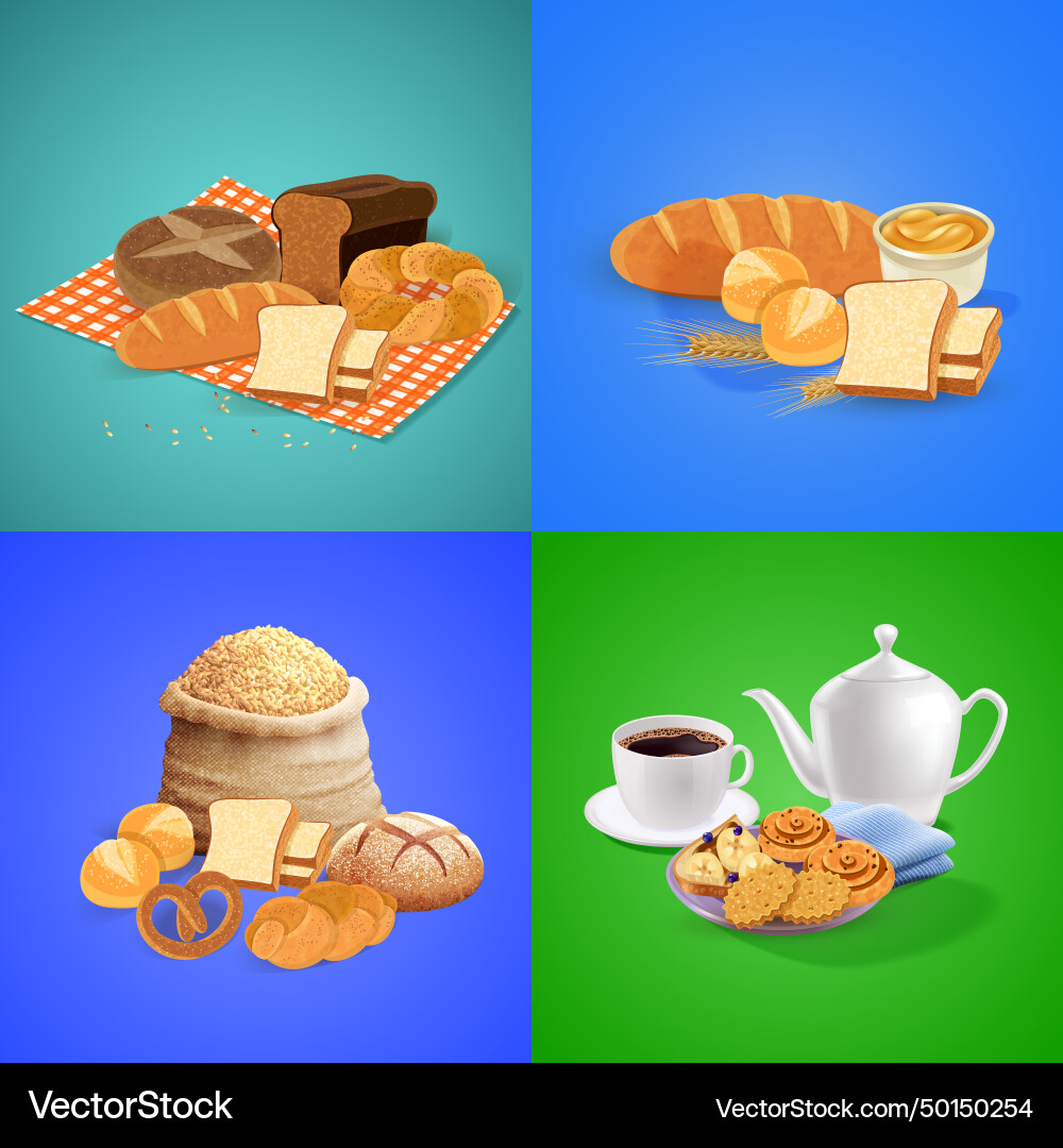 Bread concept icons set Bread concept icons set vector image