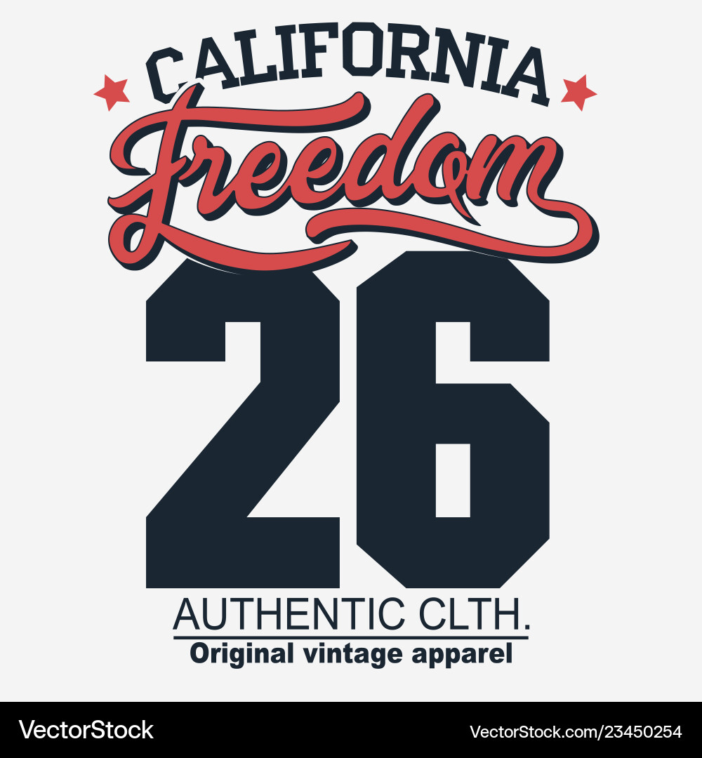 California Sportswear T-Shirt Vector Image