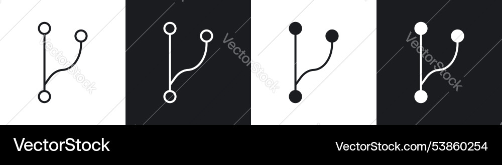 Code branch icon set Code branch icon set vector image