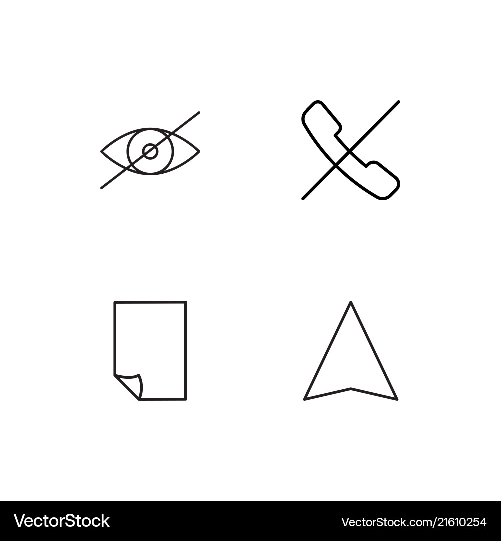 Communication linear icons set simple outline vector image