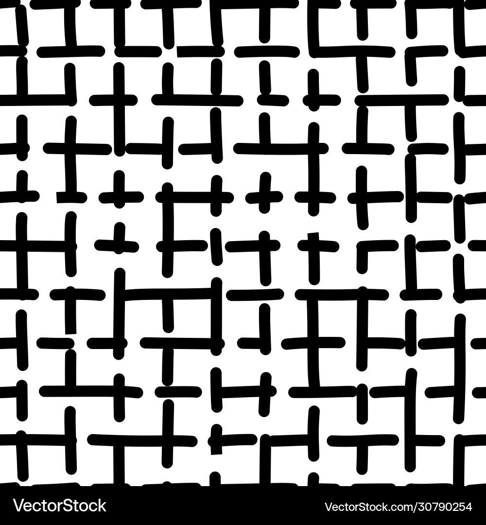 Cross hatch hand-drawn seamless pattern Royalty Free Vector