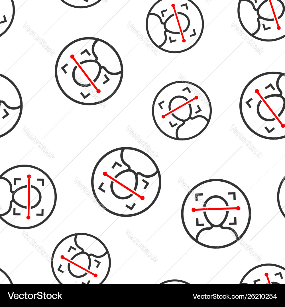 Face scan icon seamless pattern background facial Face scan icon seamless pattern background facial vector image