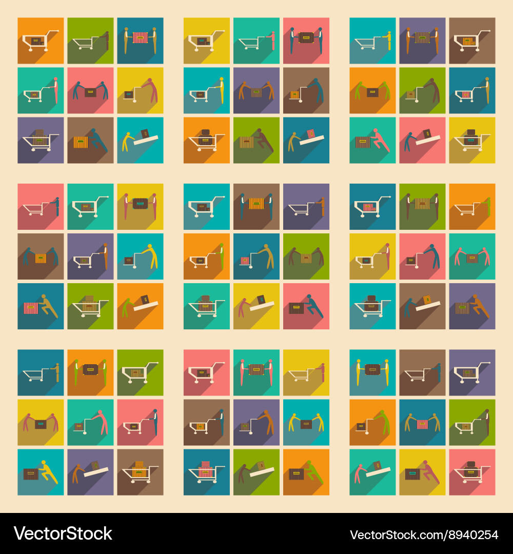Flat with shadow concept and mobile application vector image