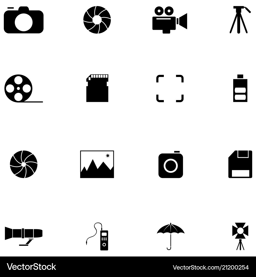 Ikonensatz für fotografische Geräte vektorbild