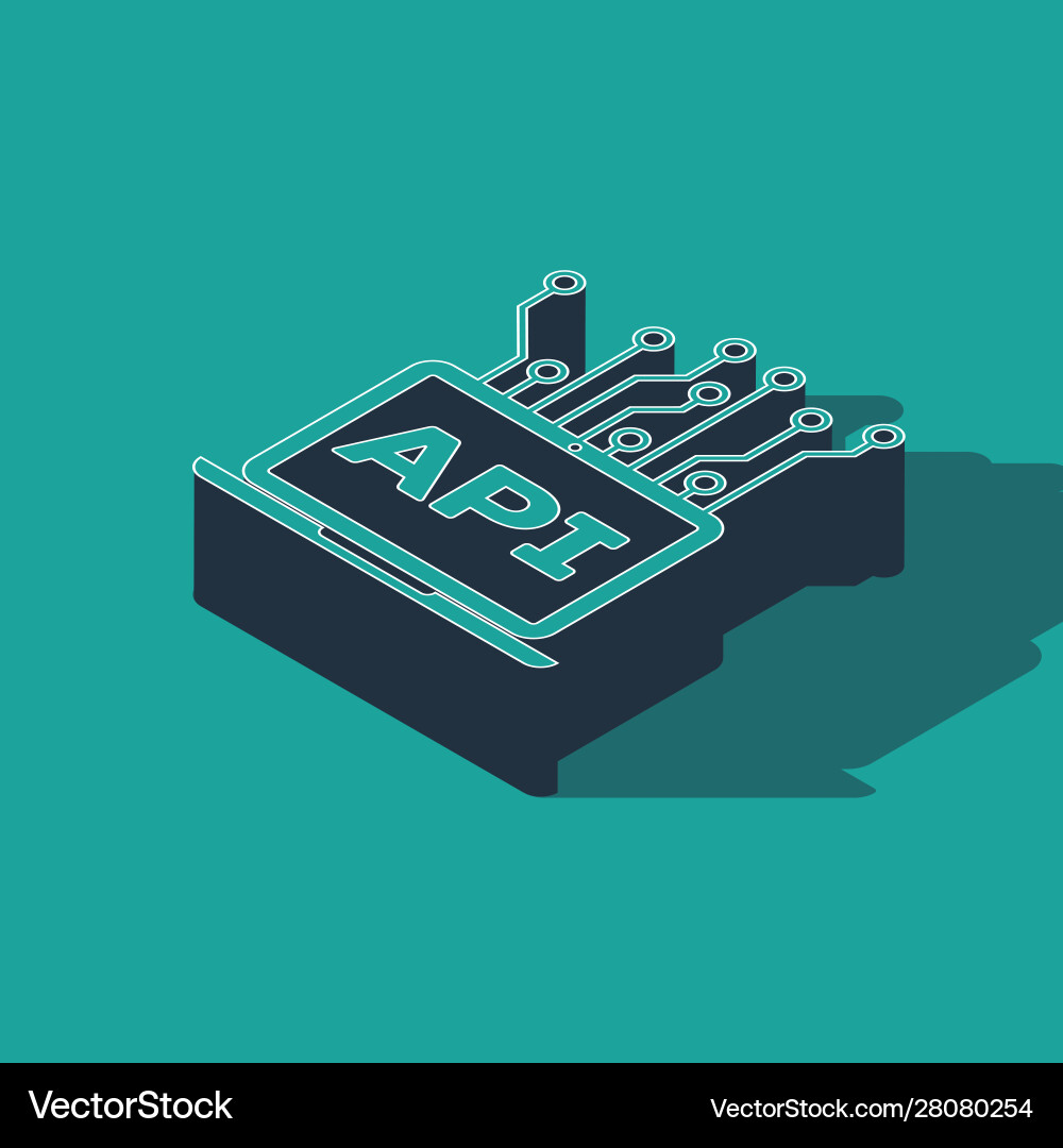 Isometric computer api interface icon isolated Isometric computer api interface icon isolated vector image
